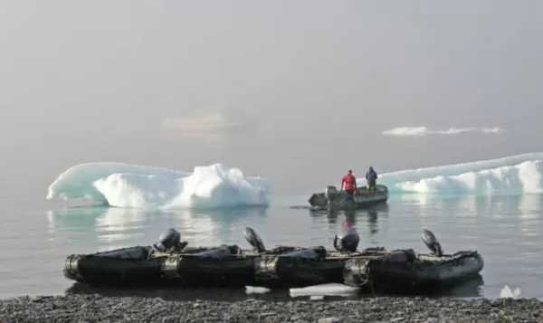 Zodiacs will transport you to shore for your Arctic explorations