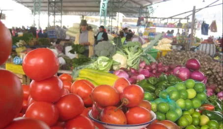 Rainbow veggies at the market