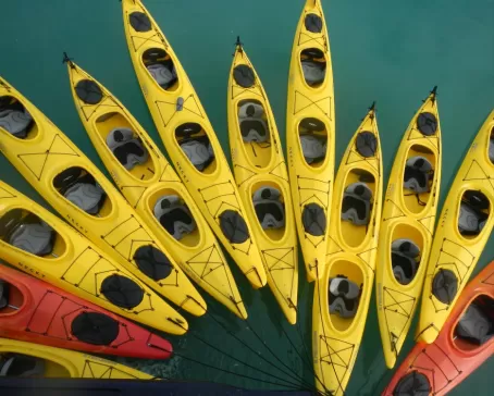 Kayaks await in Alaska