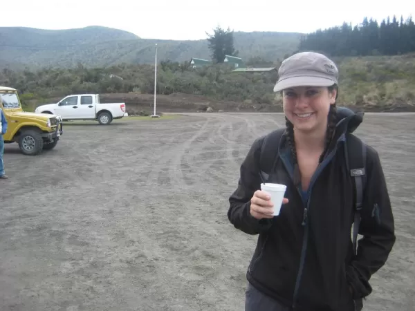 Drinking coca tea to get ready for our hike at high elevation (after being a sea level yesterday....)