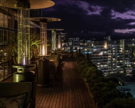 Hotel Montevideo's city view at night