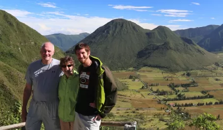 A family explores the highlands of Ecuador