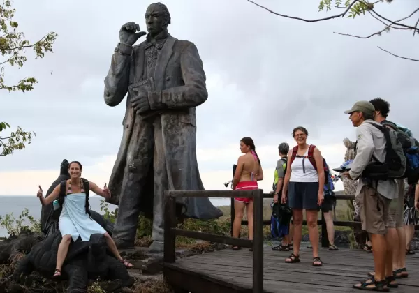 Darwin's statue in the Galapagos