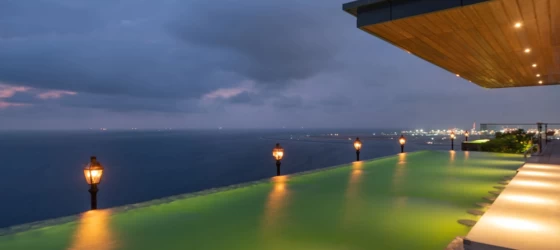 Infinity pool and Jacuzzi