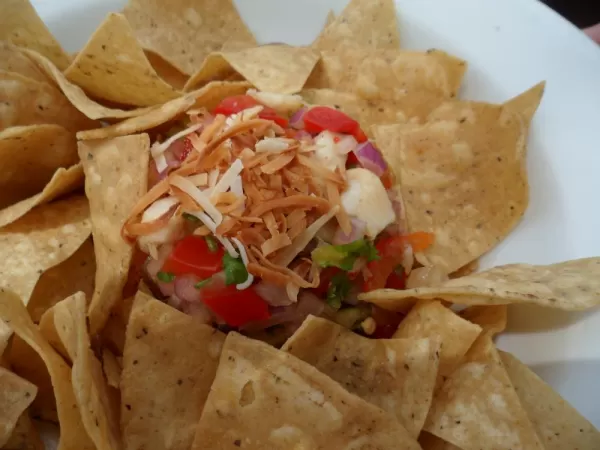 Grouper Ceviche on the beach after snorkeling!