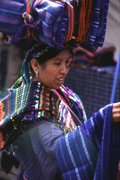Maya vendor at Chichicastenango market
