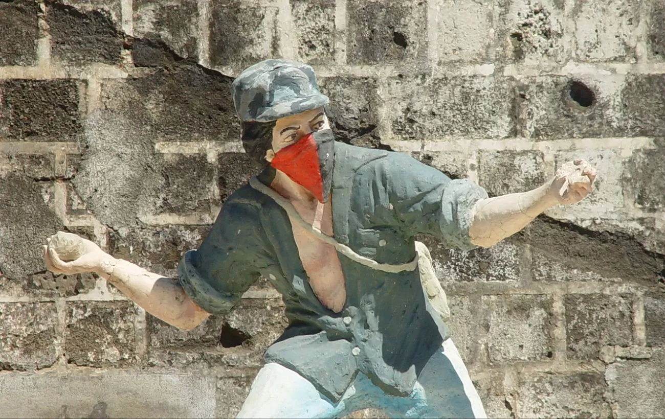 A statue of a Sandinista fighter in Leon City, Nicaragua