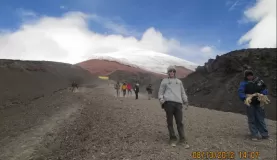 Dennis & local guide on our way up to the base camp.  