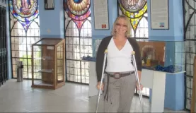 Inside El Panecillo, fortunately I\'m an expert w/crutches 