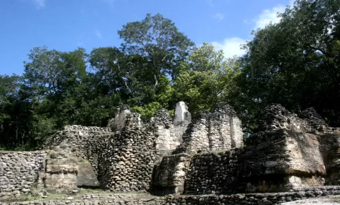 Campsite at Guatemala\'s Uaxactun Maya Ruins