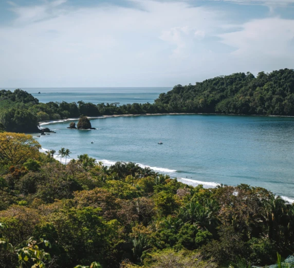 Ocean view of the edge of Manuel Antonio National Park, Costa Rica