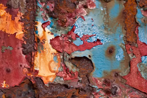 Layers of paint on old ship
