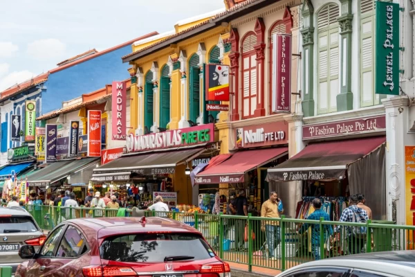 Shop fronts in Little India in Singapore