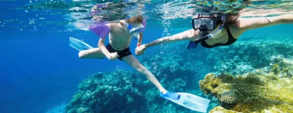 Snorkeling near the Yucatan Peninsula, Mexico
