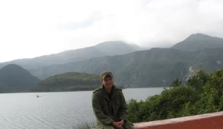 Jonathan at Lake on the way to Otavalo