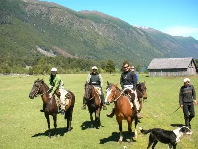 Take a horseback ride through the Patagonian landscape during your adventure cruise on the Atmosphere