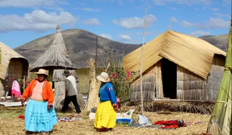 Life on one of the Uros Floating Islands