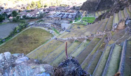 Climbing the Inca ruins in Ollantaytambo