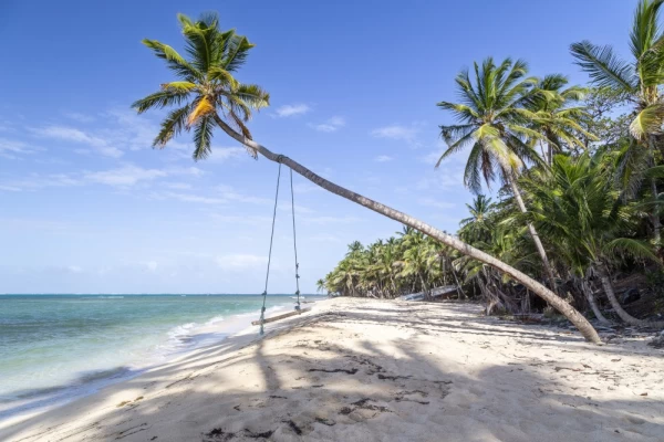 White sand beach on Little Corn Island in Nicaragua
