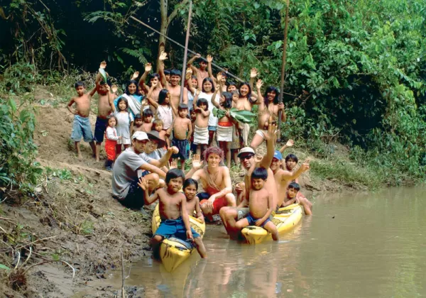 Meeting the local Huaorani community in the Ecuadorian Amazon