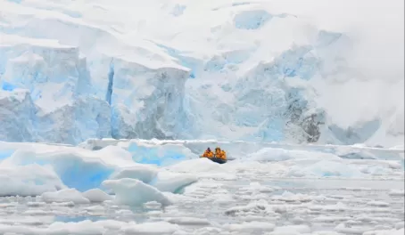 massive icebergs and ice flows