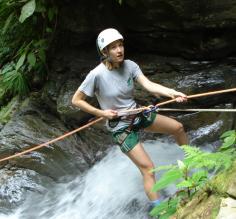 Waterfall rappel in the Costa Rica jungle