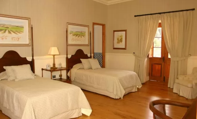 Guest rooms are fitted with a king size bed or two single beds