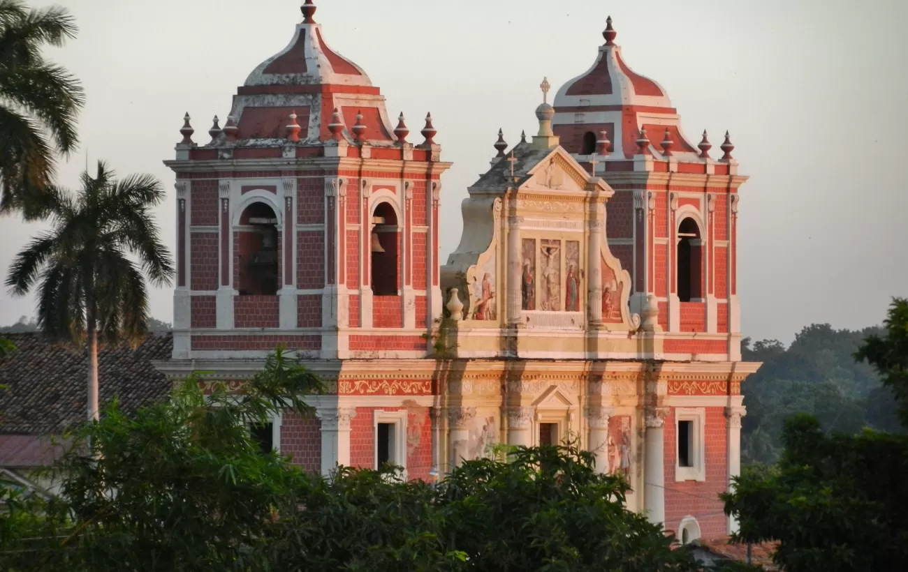 Sunset on a typical colonial facade