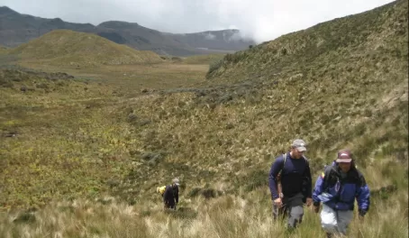 Hiking out of the wettest part of the trek