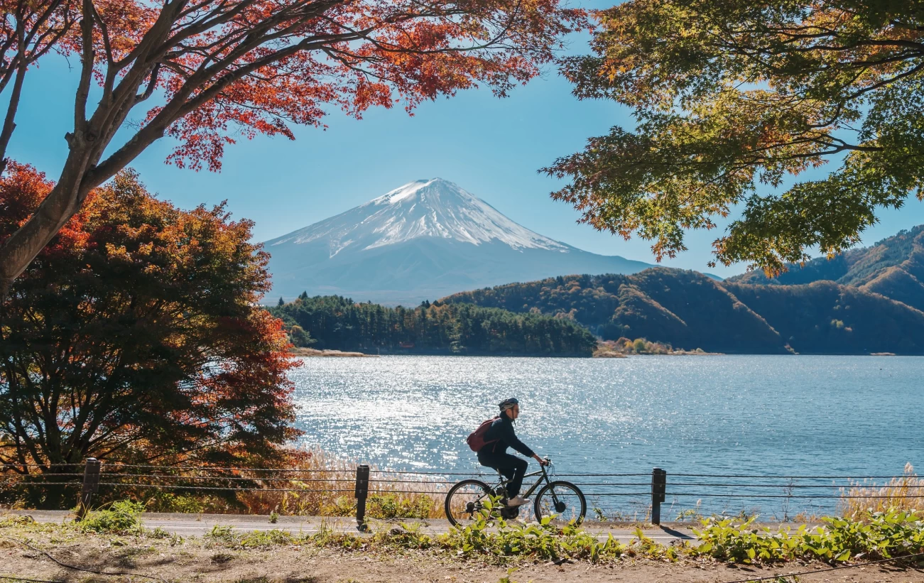 Mt Fujisan in lake Kawaguchi, Yamanashi, Japan