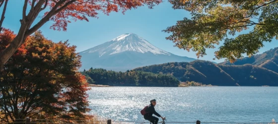 Mt Fujisan in lake Kawaguchi, Yamanashi, Japan