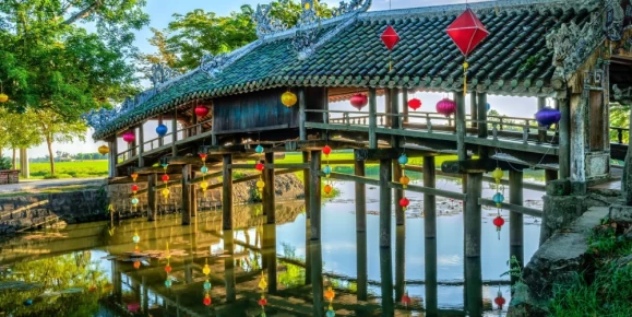The ancient wooden Thanh Toan Bridge
