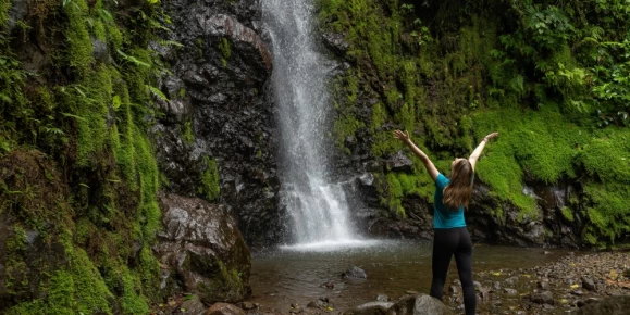 Encounter waterfall along the Sky Walk Hanging Bridges trail