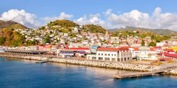 St. George's, Grenada's charming capital city known for having the most beautiful harbor in the Caribbean.