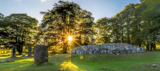 The ancient standing stone of Clava Cairns.