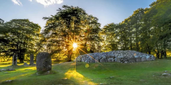 The ancient standing stone of Clava Cairns.