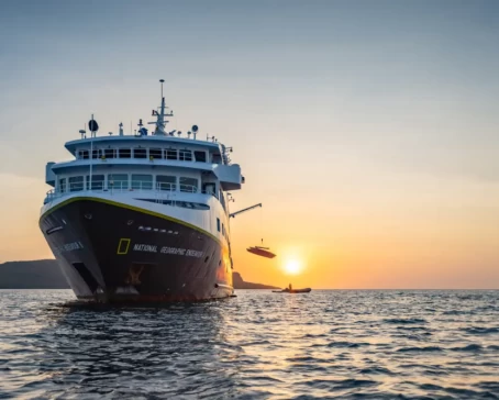 Cruising aboard National Geographic Endeavour II in the Galápagos Islands.