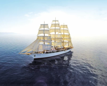 Ship Sea Cloud along the Dalmatian Coast