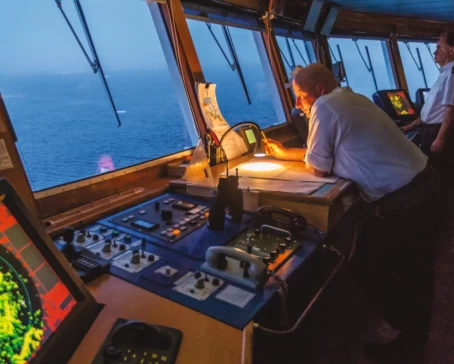 Navigation technology on the bridge of the ship National Geographic Explorer