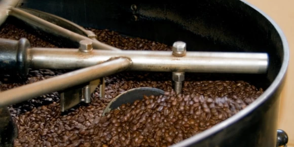 Coffee beans being roasted