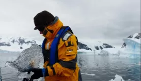 Mike holding Black Ice near Danco Island
