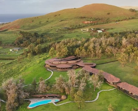 Aerial Perspective of Explora Rapa Nui in Easter Island