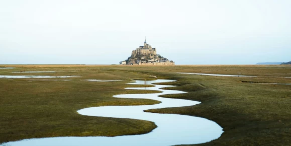 Mont Saint-Michel, a small rocky island in Normandy
