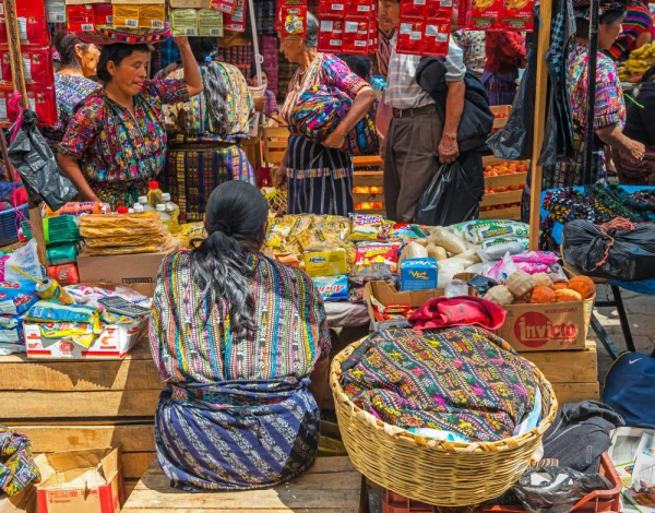 Local market of Solola near Panajachel and the Atitlan Lake