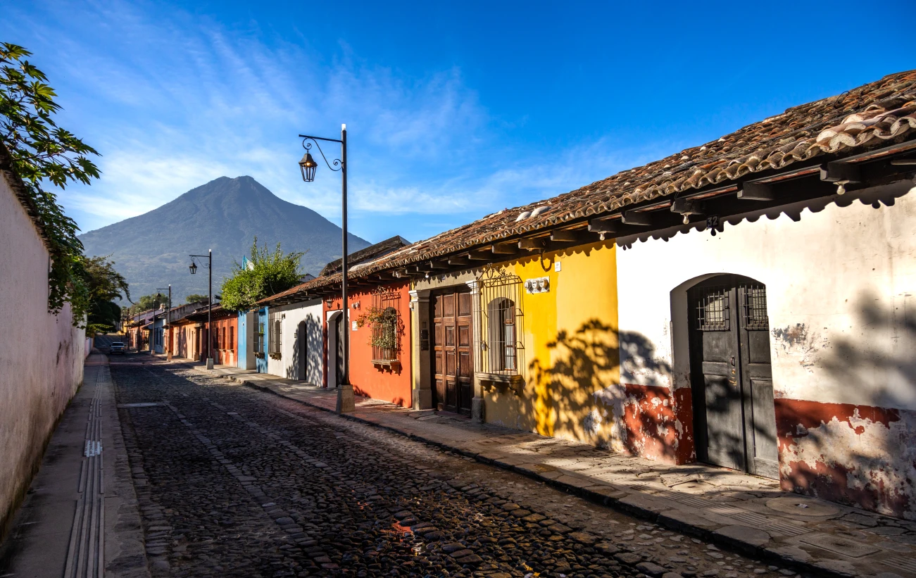 Street of the beautiful city of Antigua, Guatemala