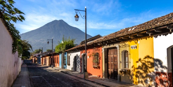 Street of the beautiful city of Antigua, Guatemala