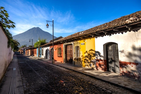Street of the beautiful city of Antigua, Guatemala