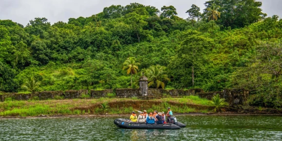 Guests explore by zodiac cruise in Portobelo, Panama