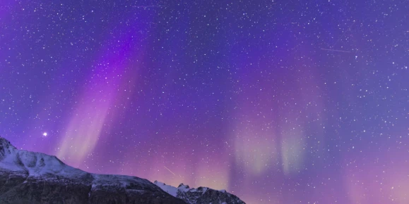 Auroras natural light display in sky