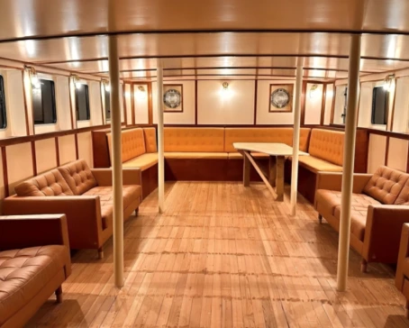 Terschelling’s spacious lounge—a warm, inviting haven to relax and take in the Arctic views